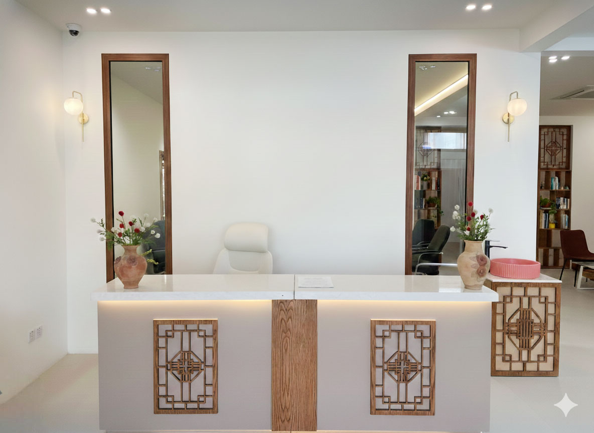 BEMS office reception desk renovation Riyadh