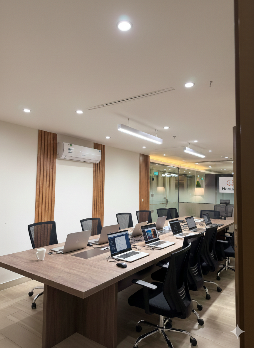 Office fit-out Riyadh workspace detail - Hanwha project